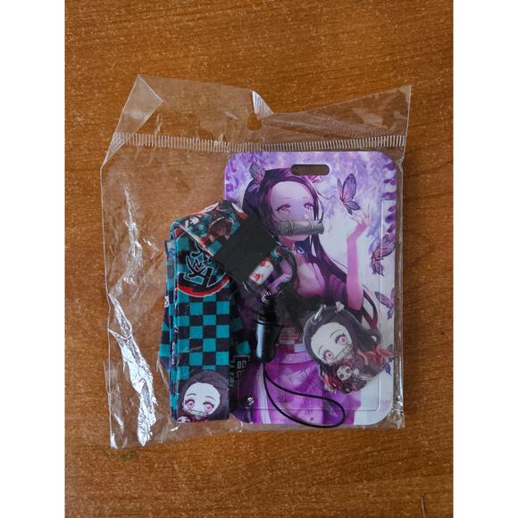 Nezuko Demon Slayer Lanyard + Badge Holder Set & Charm Cute Anime Accessory - Picture 6 of 6